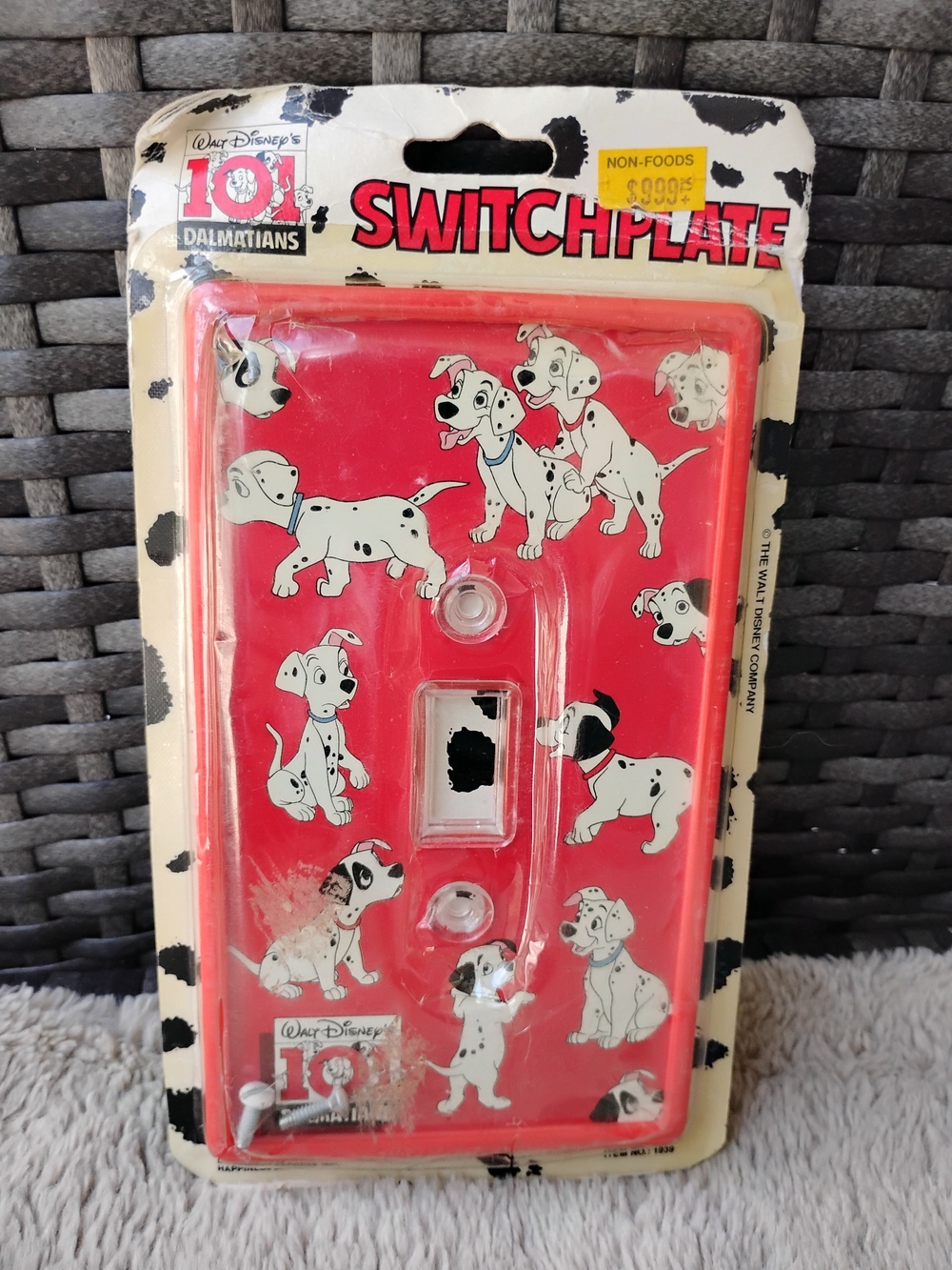 Vintage Disney 101 Dalmatians Light Switch Plate Cover 90s Nursery Decor NEW
